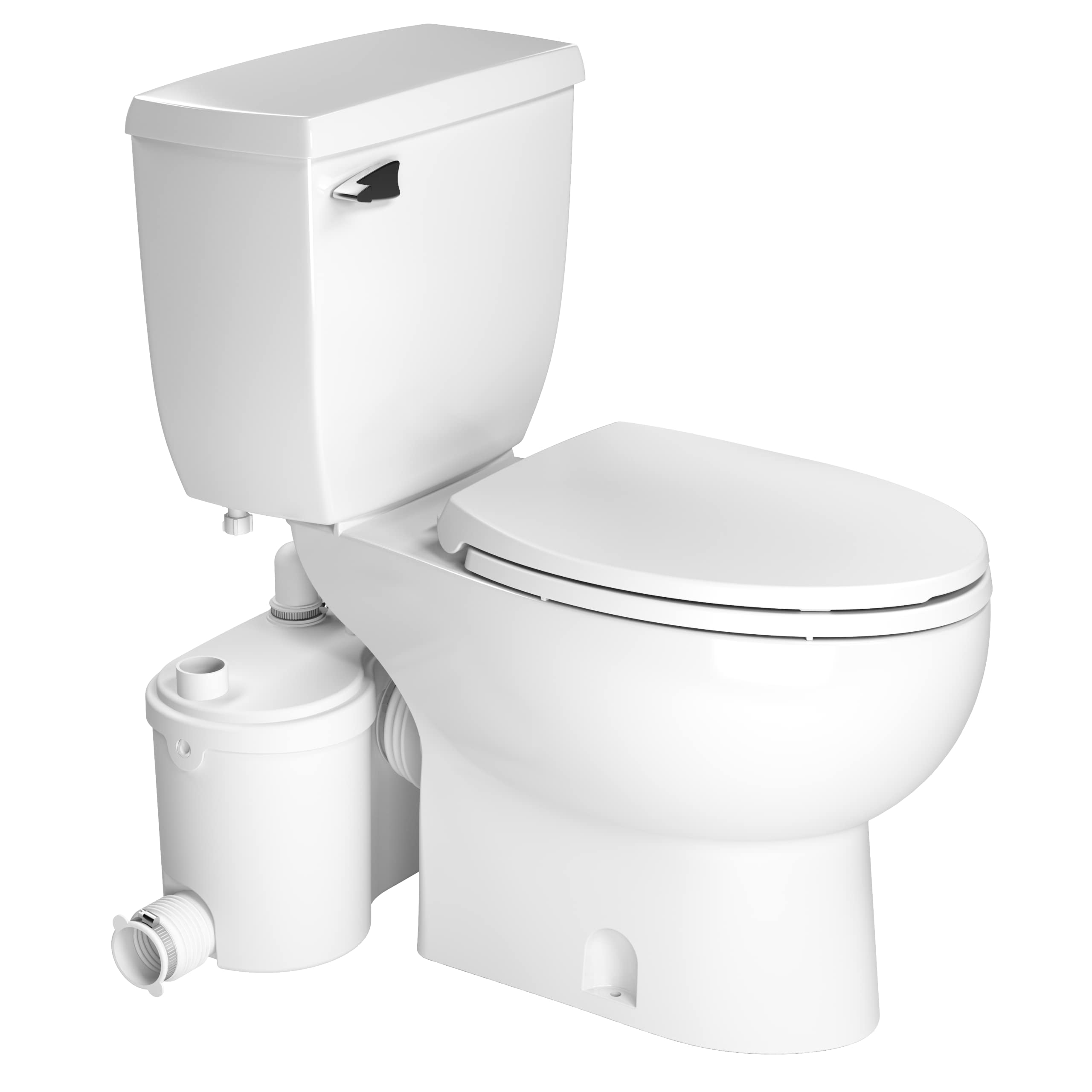 SANIFLO Sanibest Pro + Toilet Bowl Elongated + Toilet Tank Bundle - Residential - White