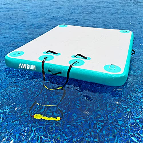 AWSUM Inflatable Floating Dock Air Dock Platform Floating Island Raft with None-Slip Surface for Pool Beach Ocean
