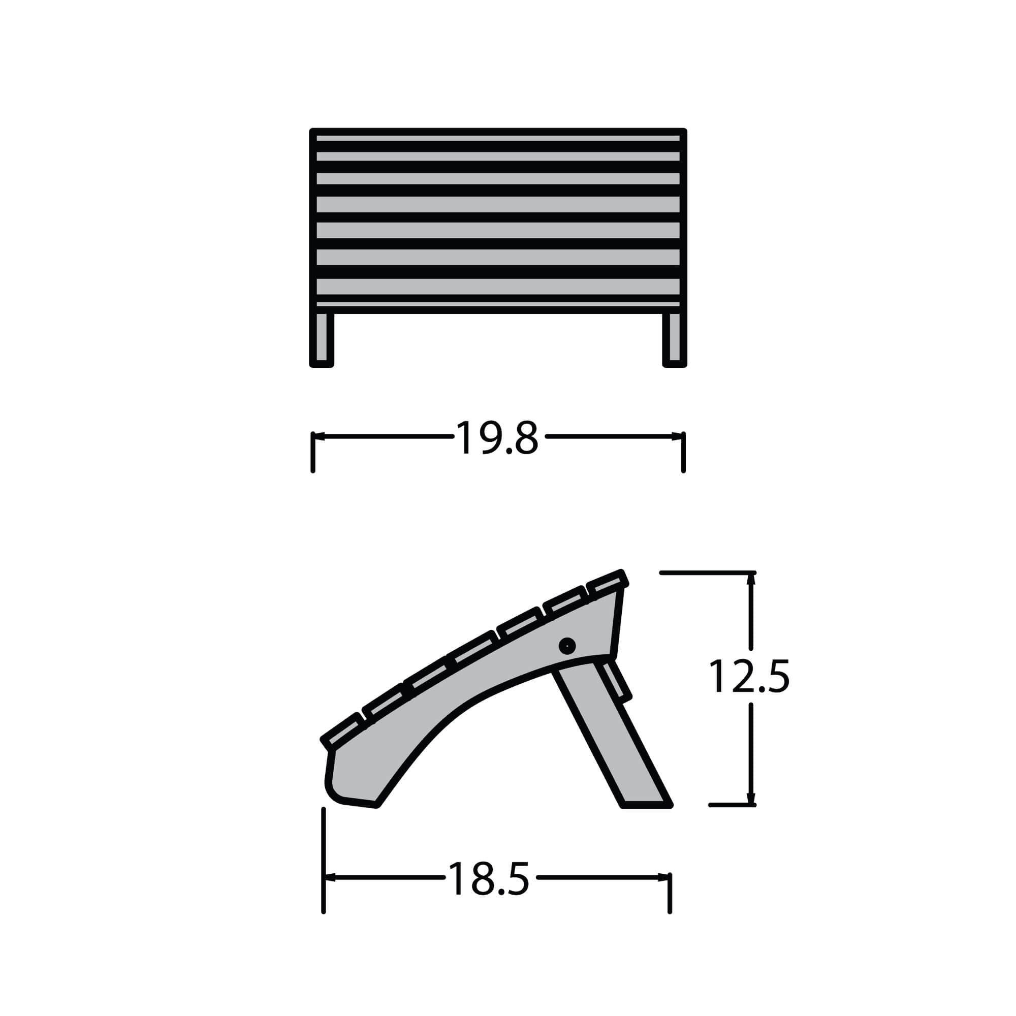 Highwood AD-OTL1-ACE Adirondack Folding Ottoman, Weathered Acorn