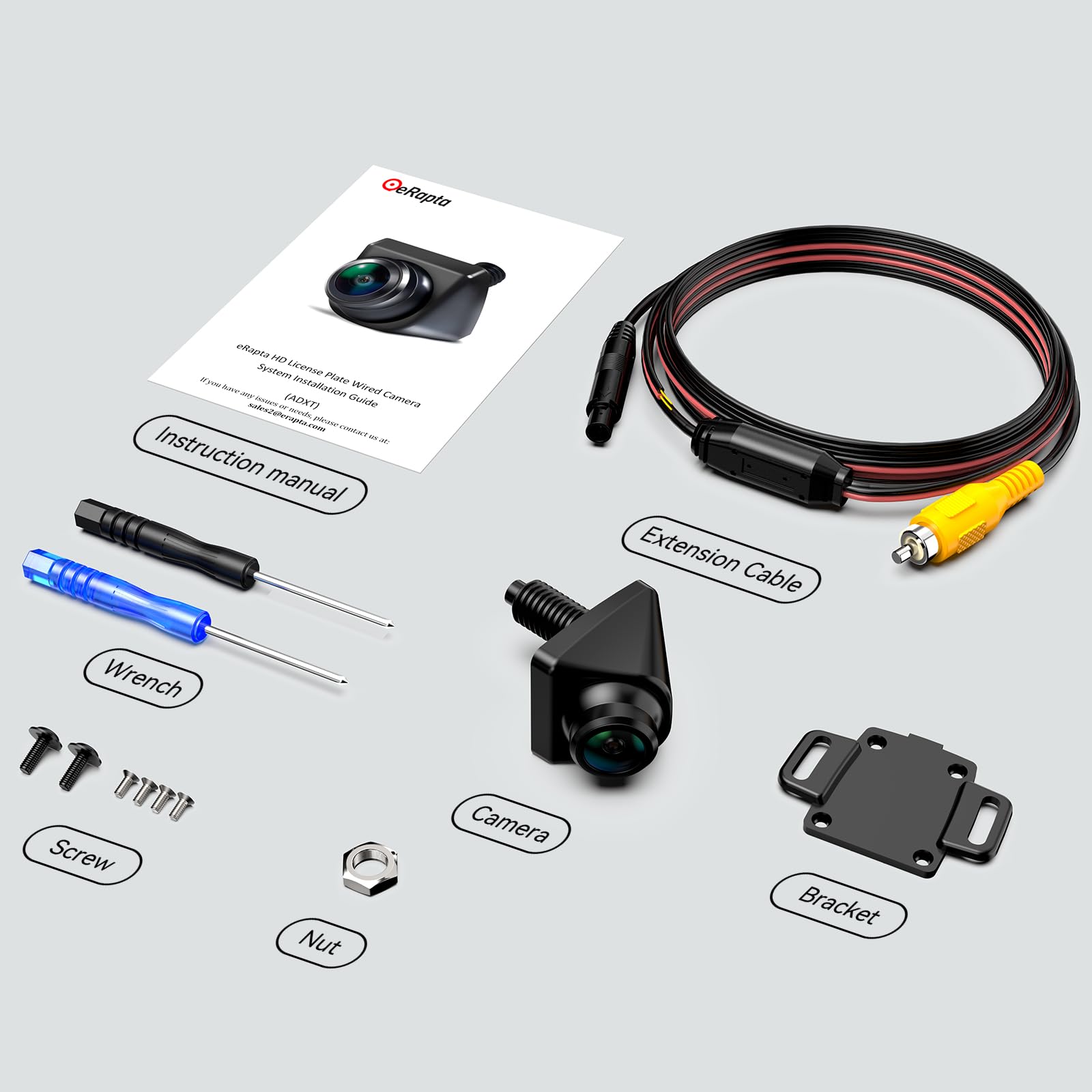 eRapta HD Backup Camera 360°Rotatable Metal Rear Front Side Reverse Camera Universal for Pickup Truck Car SUV 149°Perfect Angle Night Vision IP69K Level Waterproof ADXT