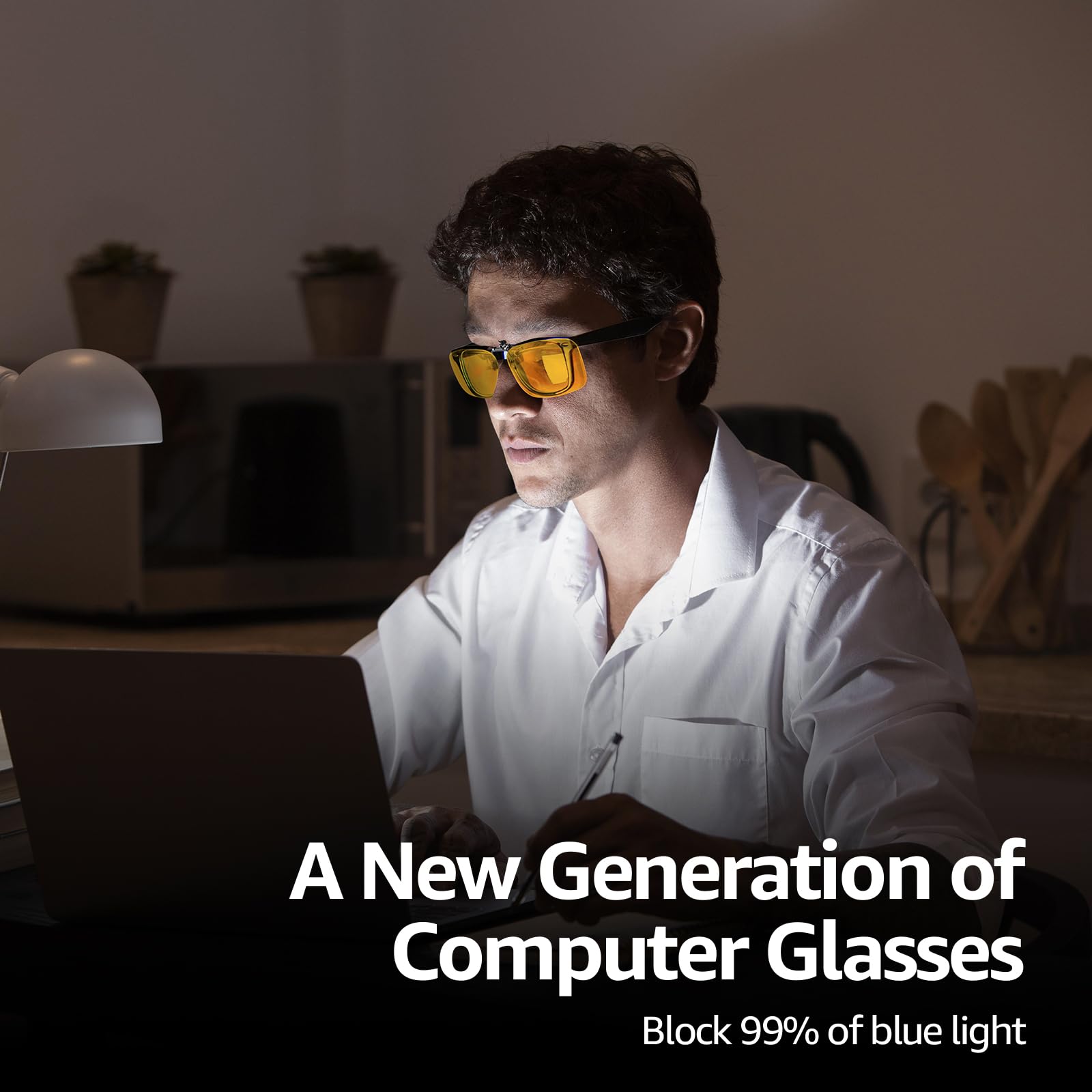 TJUTR Clip On Blue Light Blocking Glasses, Computer TV Gaming Glasses for Women Men, Improve Sleep & Reduce Eyestrain