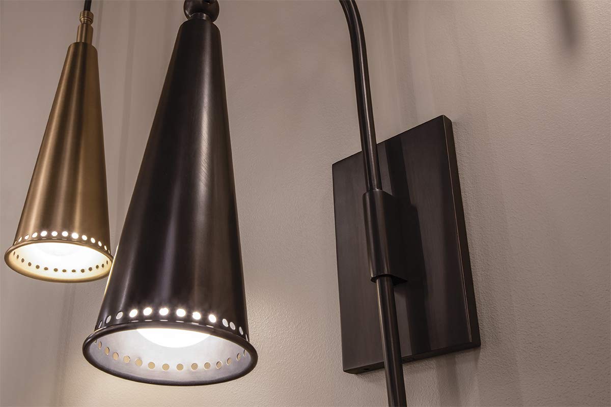 Hudson Valley Lighting 1300-AGB Alva 1-Light Gooseneck Wall Sconce - 4.5 Inches Wide by 20.75 Inches High, Finish Color: Aged Brass