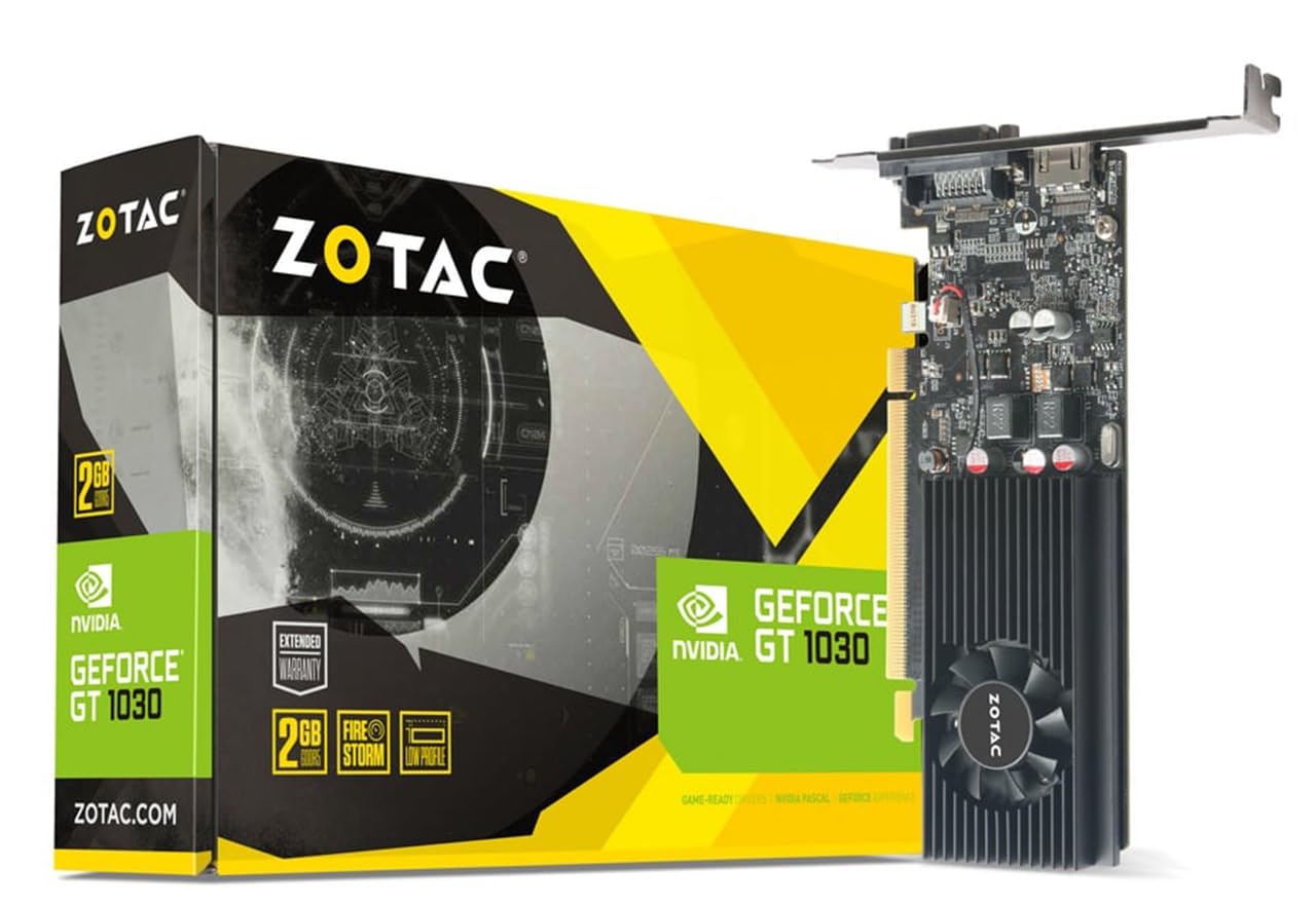ZOTAC GeForce GT 1030 2GB GDDR5 64-bit PCIe 3.0 DirectX 12 HDCP Ready Low Profile Video Card ZT-P10300A-10L