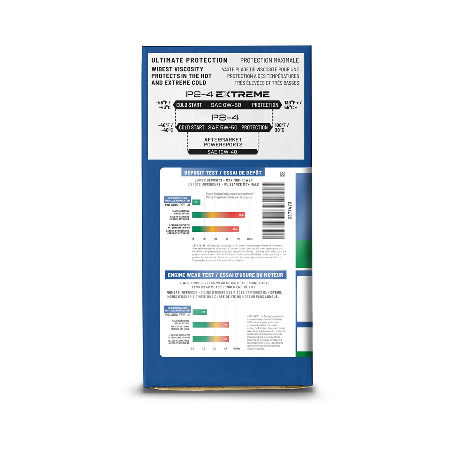 Polaris PS4 Oil Change Kit for Specific RANGER, Sportsman, Scrambler, ACE 500 Models With 4 Stroke Engine, Includes 2 Quarts of PS-4 5W-50 Full Synthetic Oil, 1 Oil Filter, 1 Washer, UTV ATV - 2877473