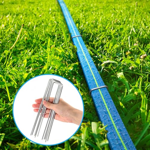 Winisok Sprinkler Soaker Hose 15FT - Heavy Duty Sprinkler Hose, Efficient Saving Water Hose for Garden Lawn Irrigation System with 10 Pack Staples