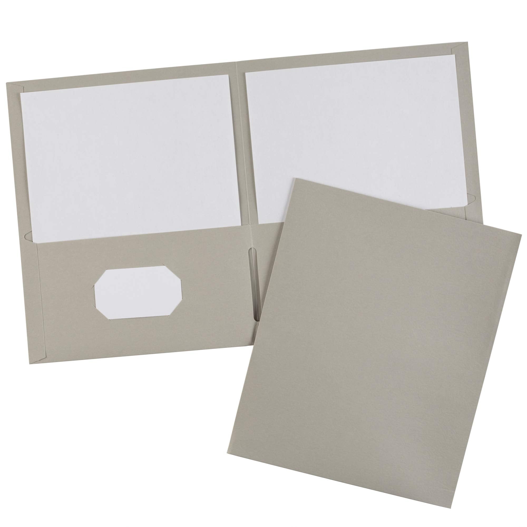 Avery Two Pocket Folders, Holds up to 40 Sheets, Business Card Slot, 25 Gray Folders (47990)