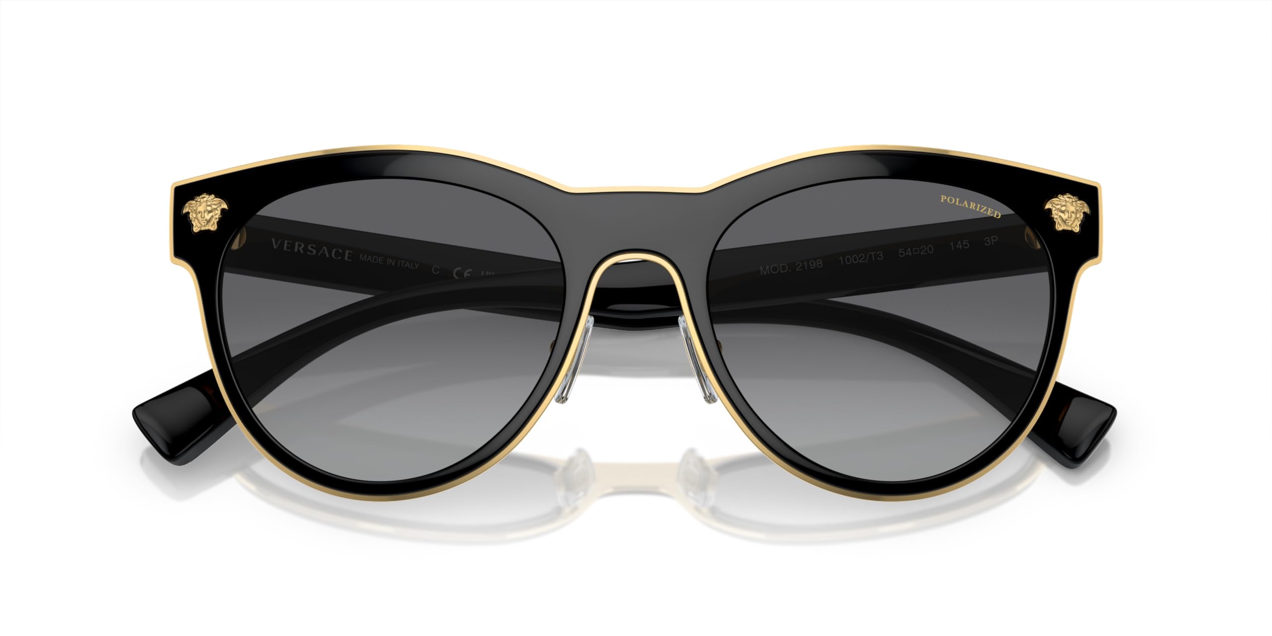 Versace Woman Sunglasses Black Frame, Light Grey Gradient Grey Lenses, VE2198 1002T3 54MM
