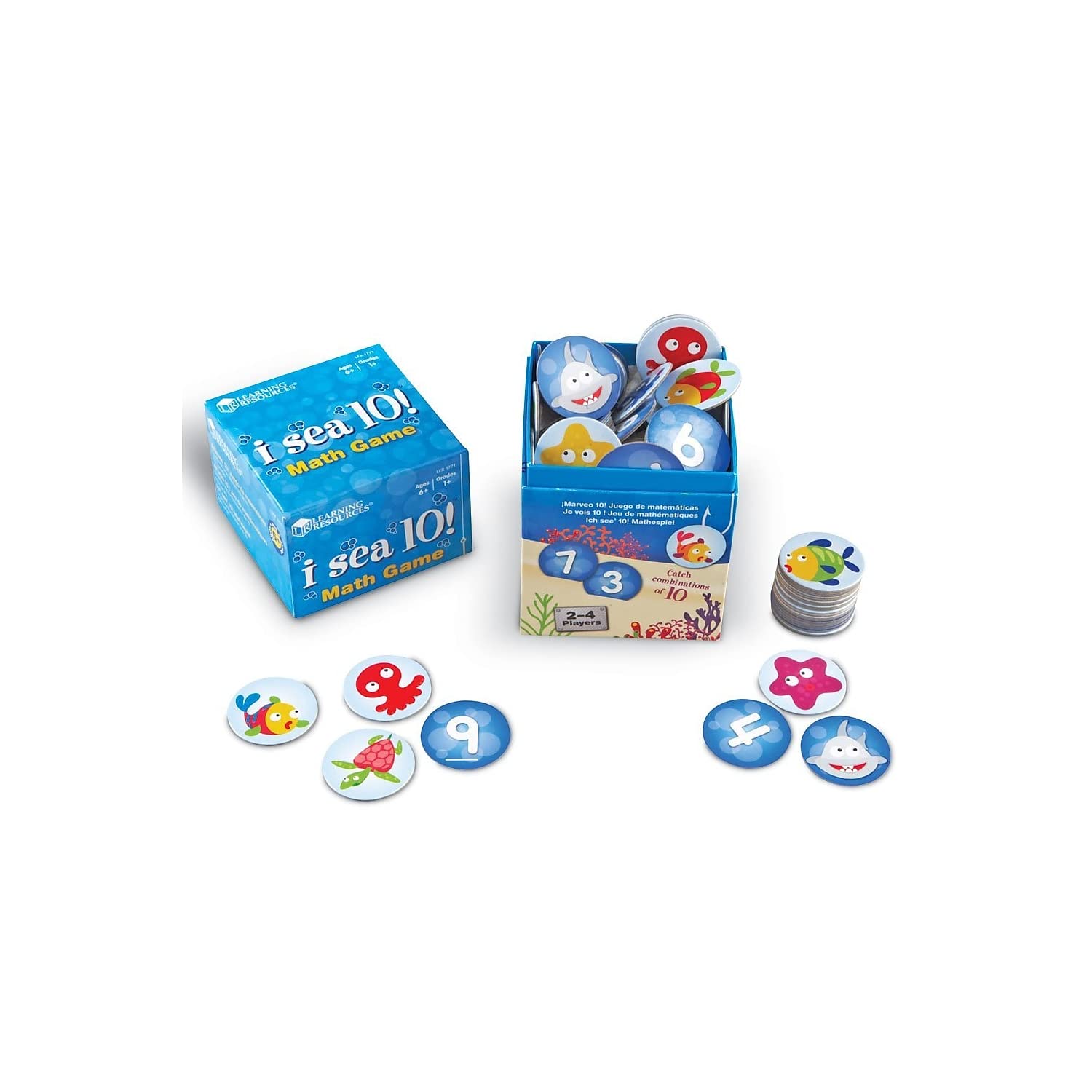 Learning Resources I Sea 10! Game, Math Games, Addition and Subtraction, Homeschool & Classroom Math Games, Educational, Includes 100 Cards, Ages 6+