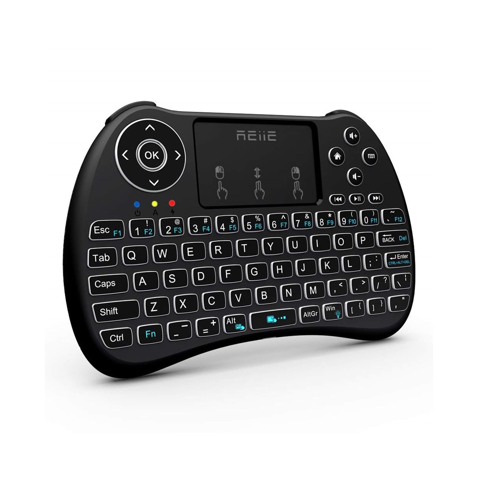 reiie (Backlit Version) H9+ Mini Keyboard,2.4GHz Wireless Mini Handheld Smart TV Remote Keyboard with Touchpad for PC,Raspberry Pi 2, Pad, Smart TV, Android TV Box, Windows 7 8 10