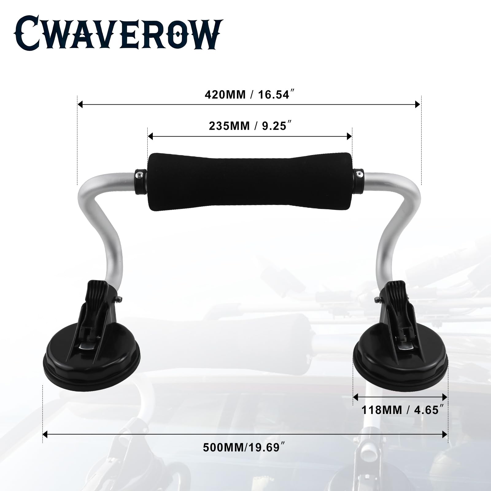 CWaveRow Kayak Roller Kayak Load Assist with Heavy Duty Suction Cups Mount Compatible with Most Car Universal Kayak Accessories