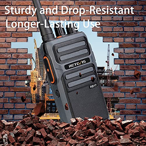 Retevis RB17 Walkie Talkies Long Range,Heavy Duty 2 Way Radios with 4400mAh Large Capacity Battery,Handheld VOX Emergency Alarm,Portable Two Way Radio for Adults Skiing Hunting Hiking(4 Pack)