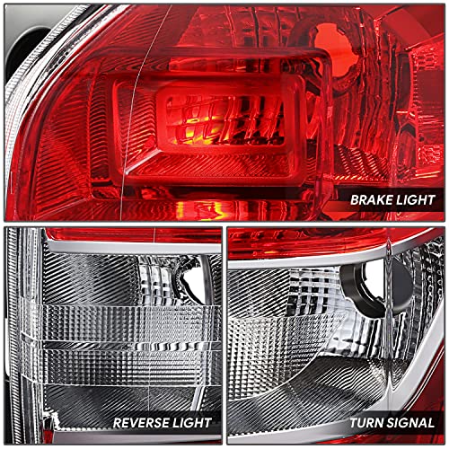 DNA MOTORING Right OE Style Tail Light Compatible with 14-16 Subaru Forester, Red/Clear Lens, OEM-TL-002-R