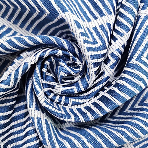 Utobanh Simple Bedside Table Tassel Cover Cloth, Tablecloth Cover Towel, Suitable for Bedside Table TV Microwave Washing Machine Refrigerator Dust Cover (White Bars, 15.7 * 35.4 inches)
