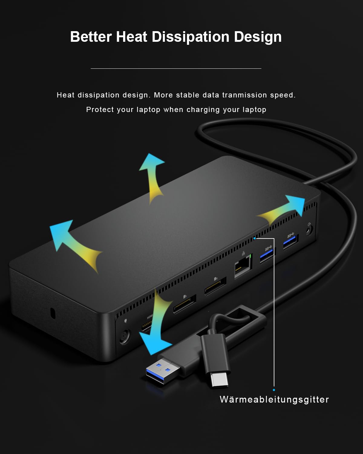 D6000 Universal Docking Station, USB 3.0 and USB C Triple 4K or Single 5K Display Docking Station with Two DisplayPorts and HDMI for Windows and Mac (DP HDMI USB 3.5mm RJ45 DC006)