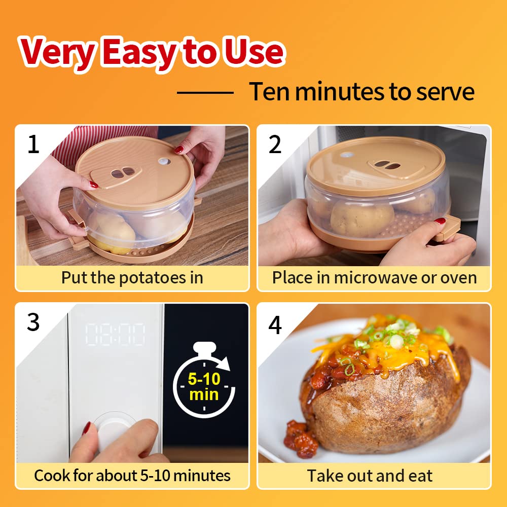 MUXIUNT Microwave Baked Potato Cooker As Seen On Tv Cooks In Minutes Tender & Fluffy,baking Potato Cooker For Microwave Oven,Twice Baked Potatoes Steamer,Microwave Baked Potato Bag Upgrade BPA-free