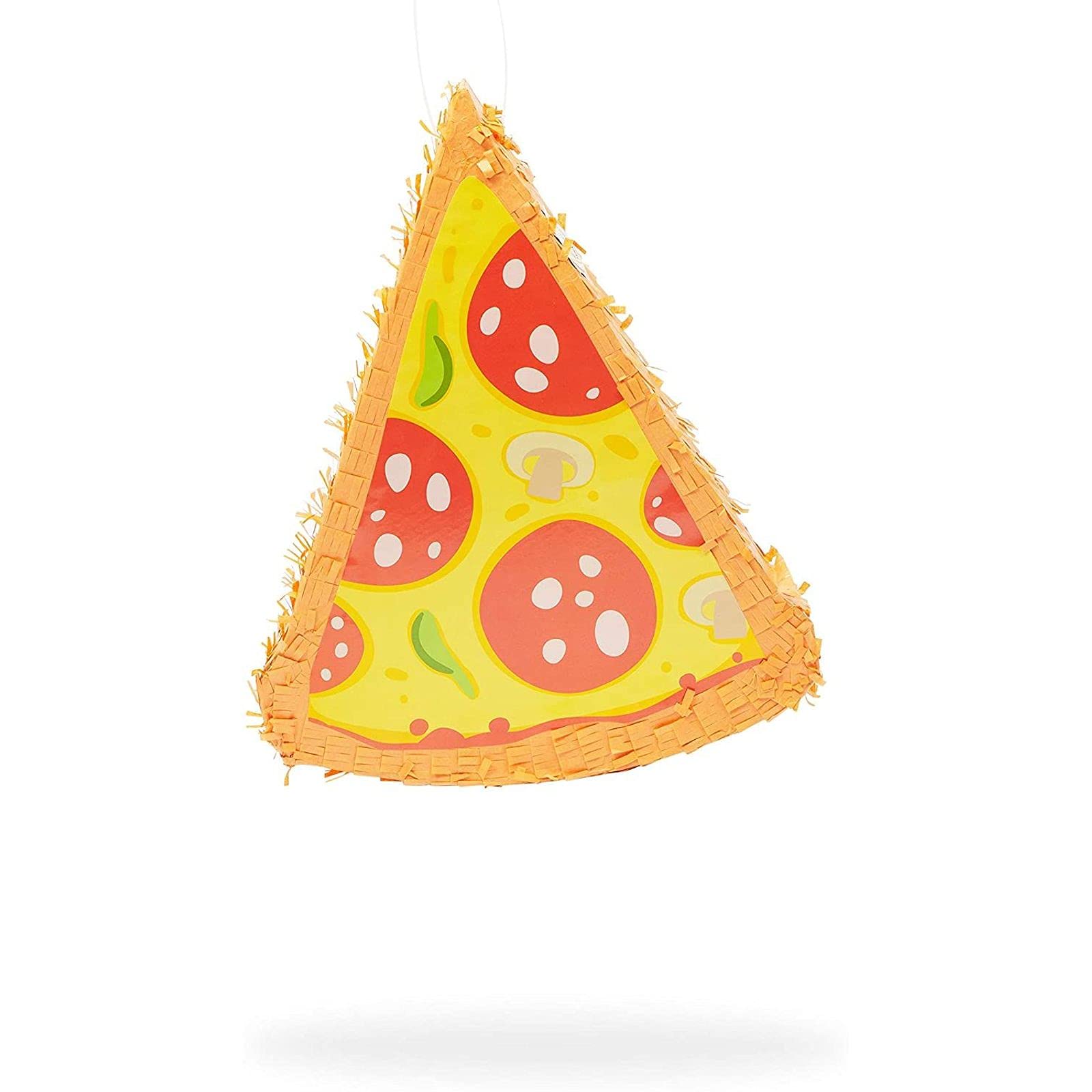 BLUE PANDA Pizza Pinata - Food Themed Birthday Party Decorations, Table Centerpiece (Small, 16.5 x 13.5 x 3 in)