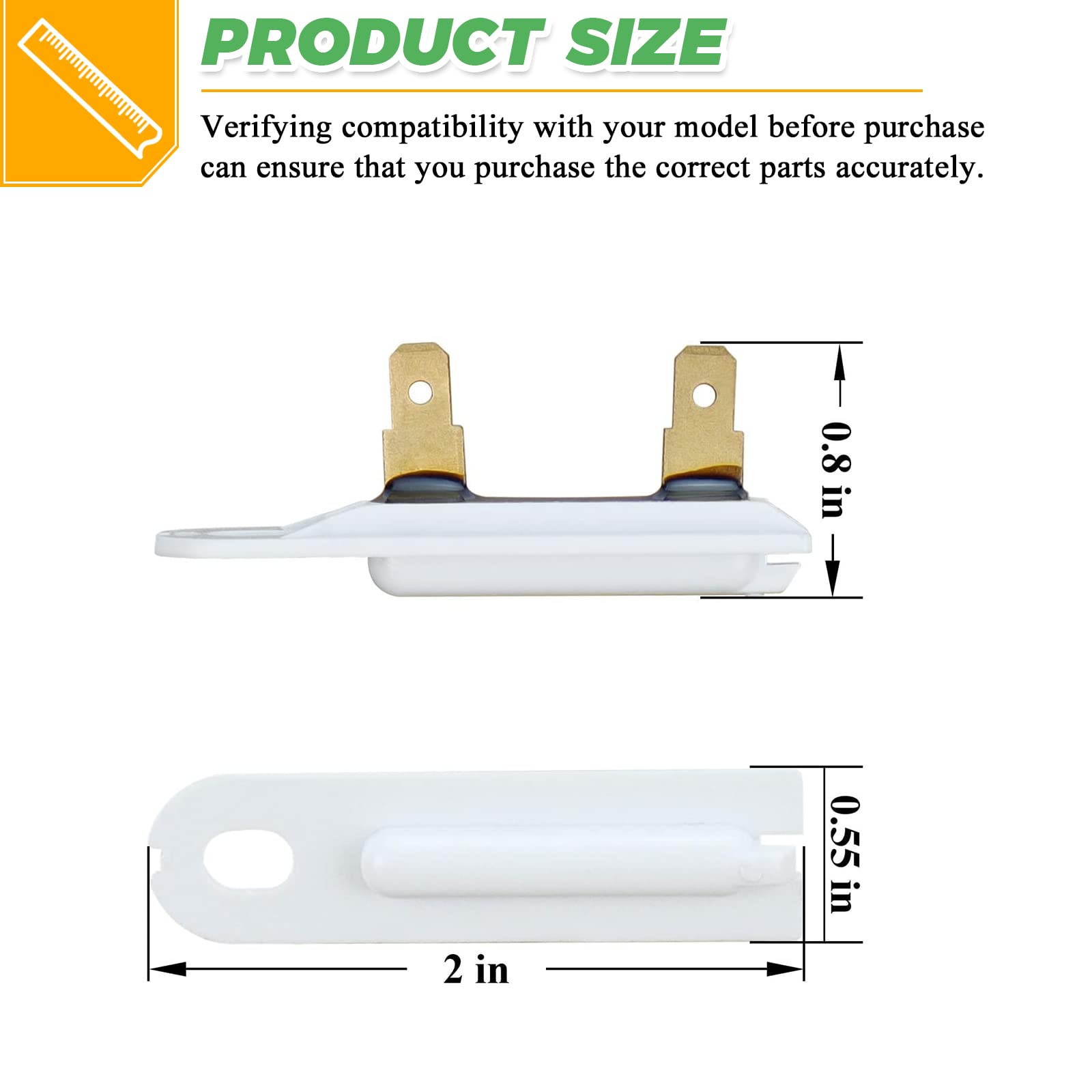 ππ₯ππ§ππππ 20Pack 3392519 Dryer Thermal Fuse by Techecook - Replacement for Whirl-Pool Ken-More Dryers - Compatible for Part 80005 3388651 WP3392519VP 694511 Thermal Fuse (20 Pack)
