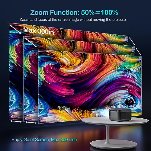 OTOUCH Projector Native 1080P 800ANSI/26000LM 5G WiFi Bluetooth Projector 4K Support ±50° 4P Keystone/Phone Mirror/Dual HiFi Speakers/BT Remote/50% Zoom/500'' for Phone PC TV Stick Switch 2024 New