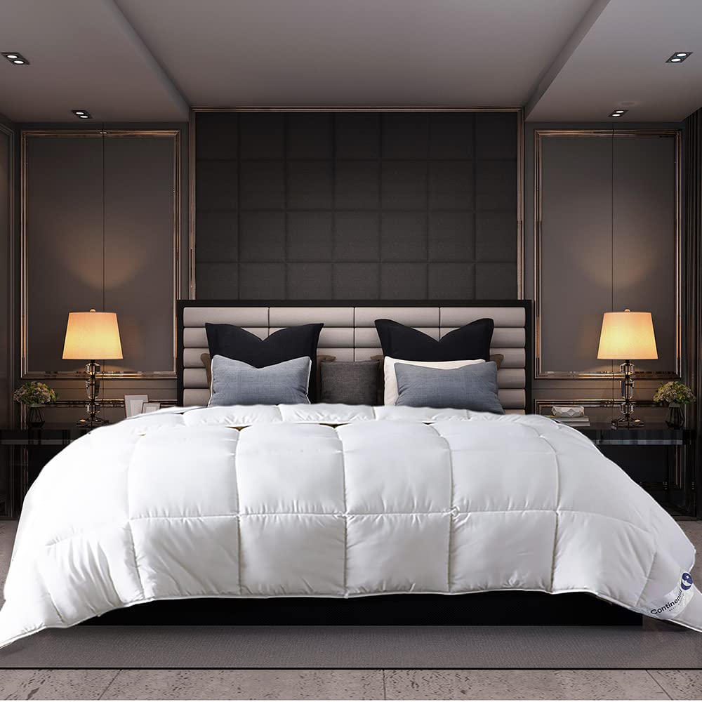 Serenity 700 Fill Power White Goose Down European Comforter - Fluffy, Lightweight Blanket Bedding - Made in The USA - Full Size 76 x 86 Inches(Summer Weight, Full)