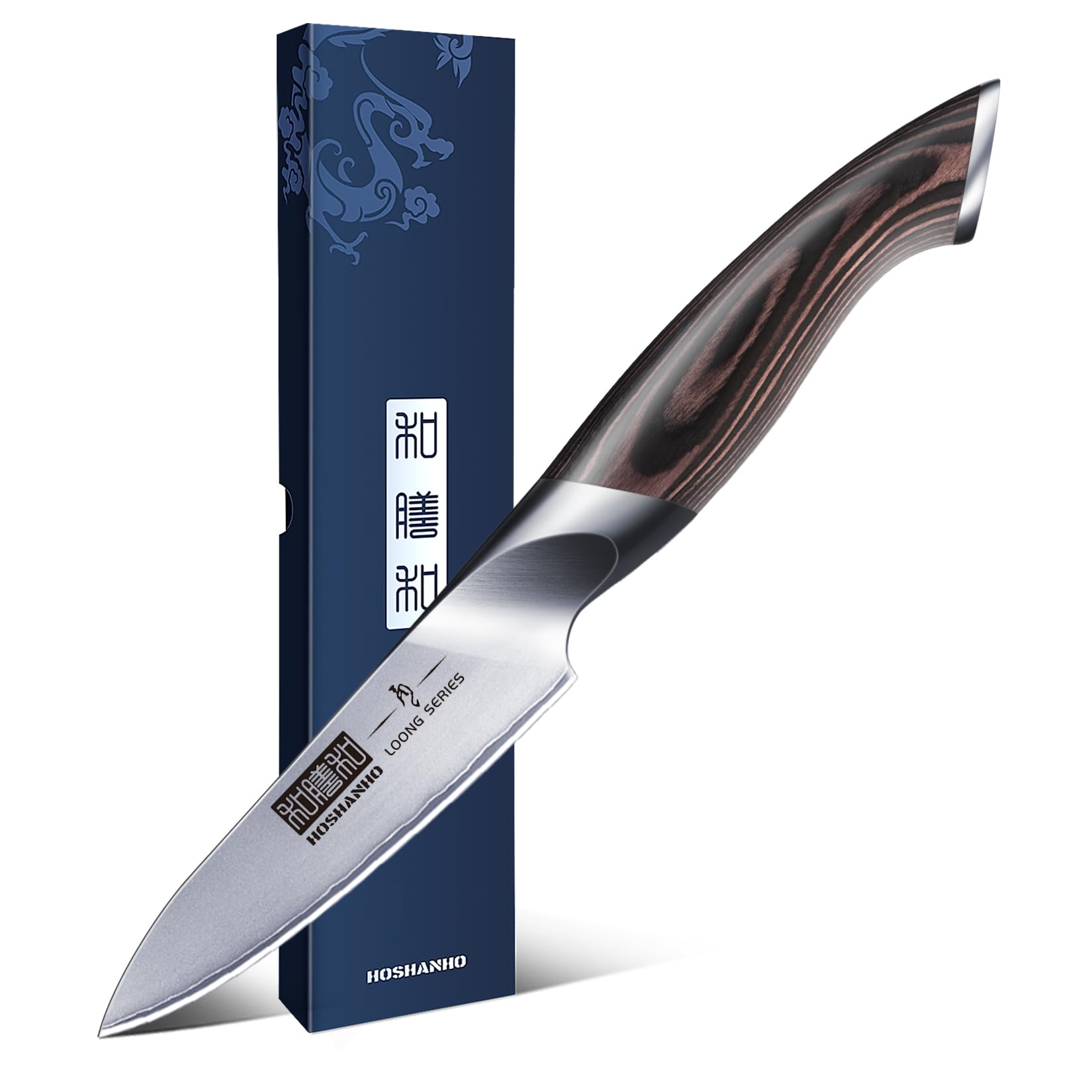 HOSHANHO 3.75 inch Paring Knife, Japanese AUS-10 High Carbon Stainless Steel Small Kitchen Knife, Ultra Sharp Fruit Knife with Ergonomic Pakkawood Handle