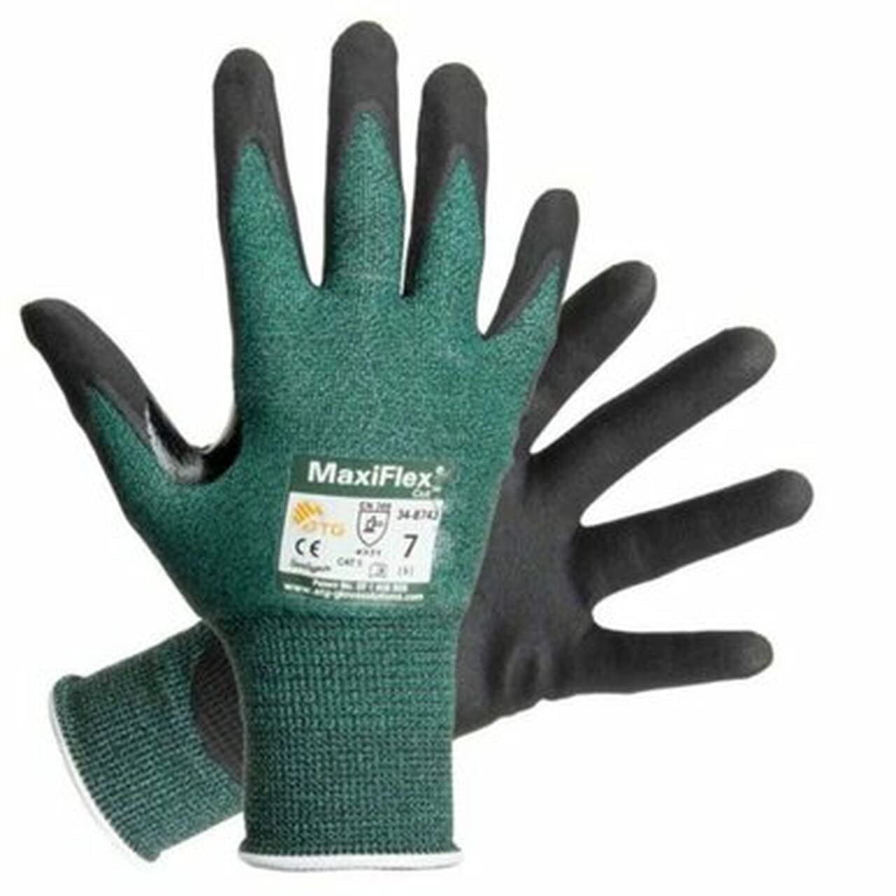 ATG 34-8743/L MaxiFlex Cut - Black Micro-Foam Nitrile Coated Palm And Fingers - Large - 12 Pair Per Box