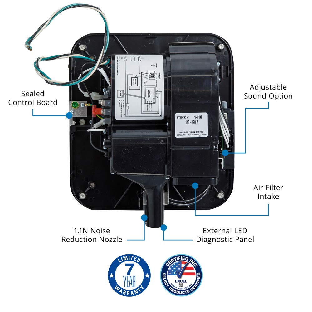 Excel Dryer XLERATOReco XL-GR-ECO 1.1N High Speed Commercial Hand Dryer, Graphite Textured Cover, Automatic Sensor, Surface Mount, Noise Reduction Nozzle, LEED Credit, No Heat 4.5 Amps 110/120V (2 PK)