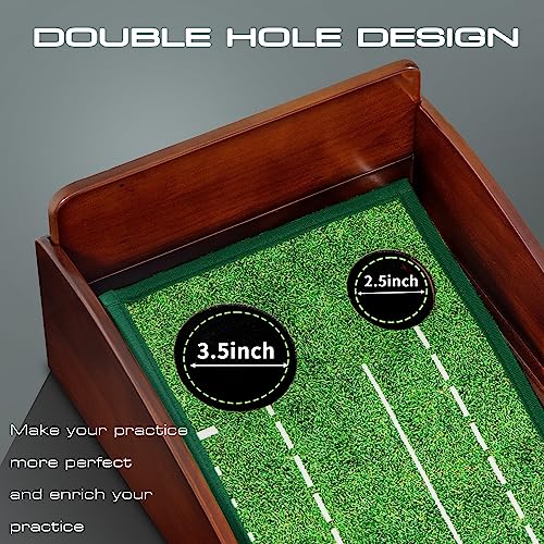 Eleko Meyar Golf Putting Mat, Portable Indoor Putting Green, includes Putting practice ball, Wrinkle-Free Mat, Solid Wood Construction – suitable for office, living room,outdoor, Golf Gifts