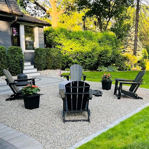 NAVINE Adirondack Chair, HDPE Folding Adirondack Chair with Multifunctional Cup Holder, Weather Resistant Fire Pit Chair for porches, patios, patios, poolsides, Decks.