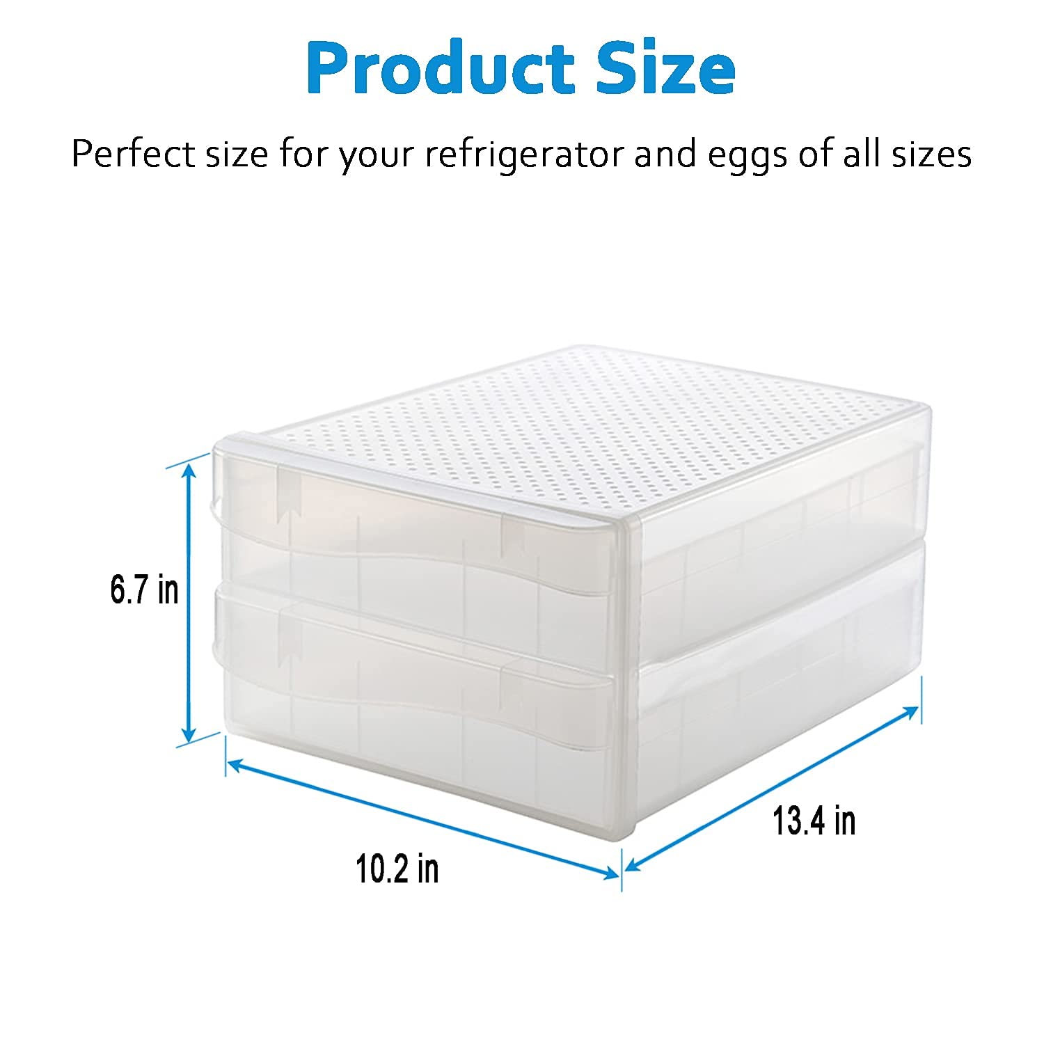 Egg Holder for Refrigerator, THIPOTEN 60 Grid Eggs Storage Container for Refrigerator, Perfect Household Egg Organizer for a Hobby Farm