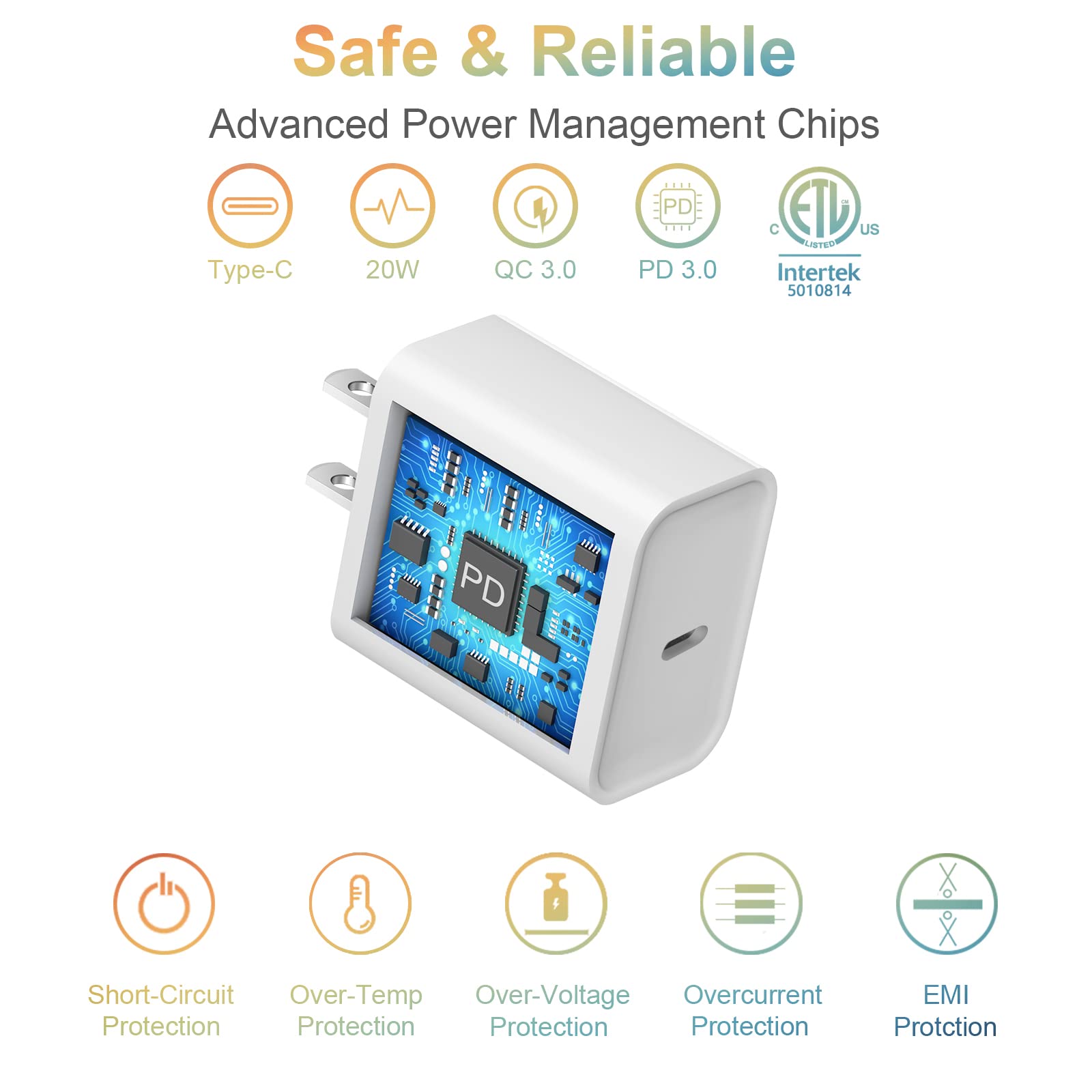 iPhone 16 Charger Block, USB C Charger Block for iPhone 16 15 14 13 12 11 Wall Charger Fast Charging 20W Power Adapter Cube for iPhone, iPad, Google, Samsung and More