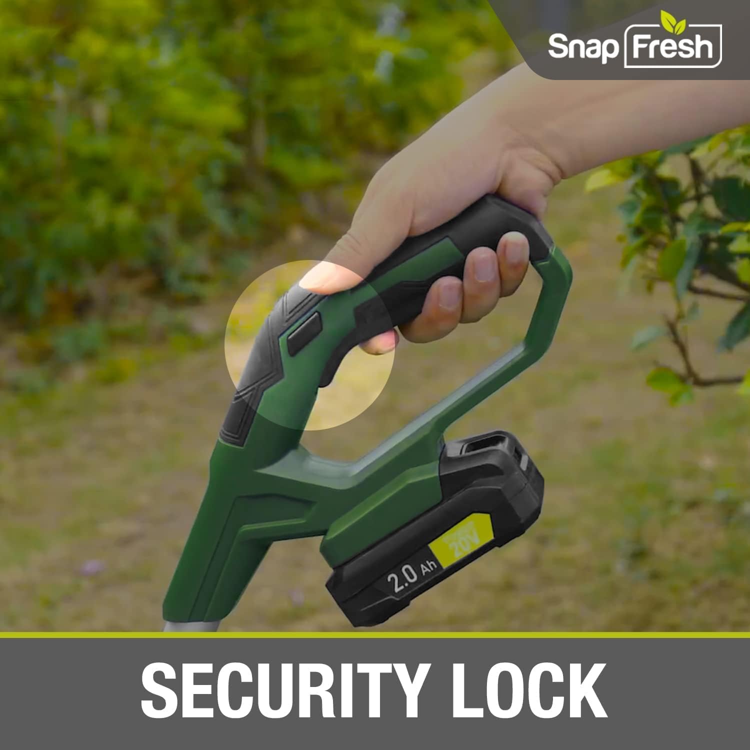 Electric Weed Wacker - SnapFresh 20V Cordless Weed Eater w/ 2.0Ah Li-ion Battery & Fast Charger, Cordless Lawn Trimmer for Multi-Angle Cutting, Grass Edger for Garden & Yard