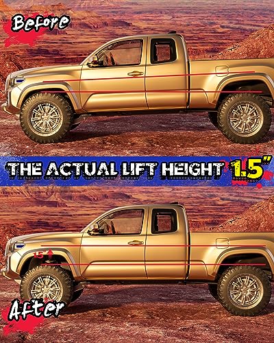 KSP 1.5" Front Leveling Lift Kits for Tacoma, 1.5 inch Front Strut Spacers Lift Kit for Toyota Tacoma 2005-2023 4Runner 2003-2023 FJ Cruiser 2007-2015, 1.5in Suspension Level Kit Aluminum Lift Spacers