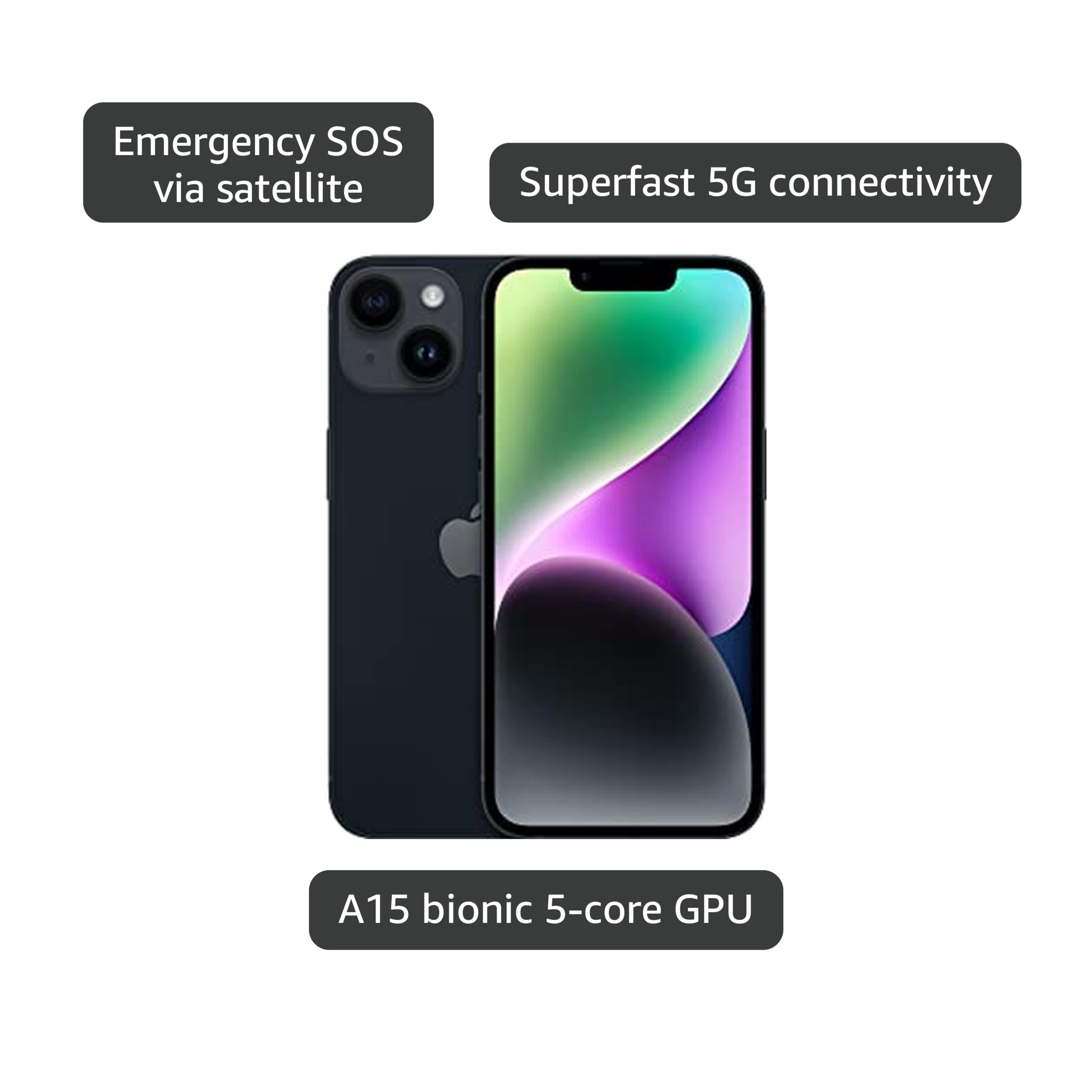 Apple iPhone 14, 128GB, Midnight for Verizon (Renewed Premium)