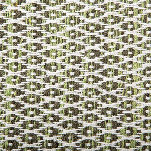 DII Woven Recycled Yarn Rag Rug Collection Miniature Diamonds, 2x3', Honey Gold