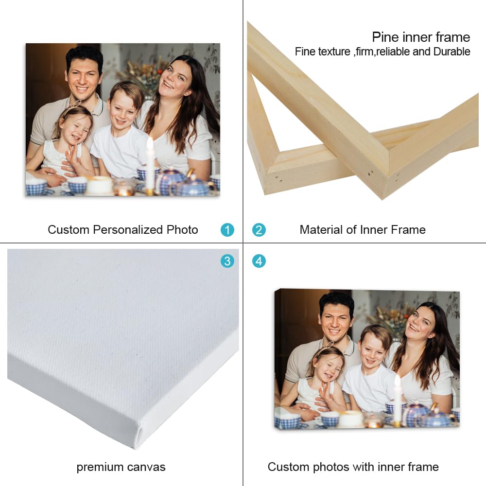 Custom Canvas Prints with Your Photos,Customized Poster Prints,Personalized Canvas Pictures Wall Art,Halloween and Christmas Gifts for Family and Friends (14''W X 11''H)