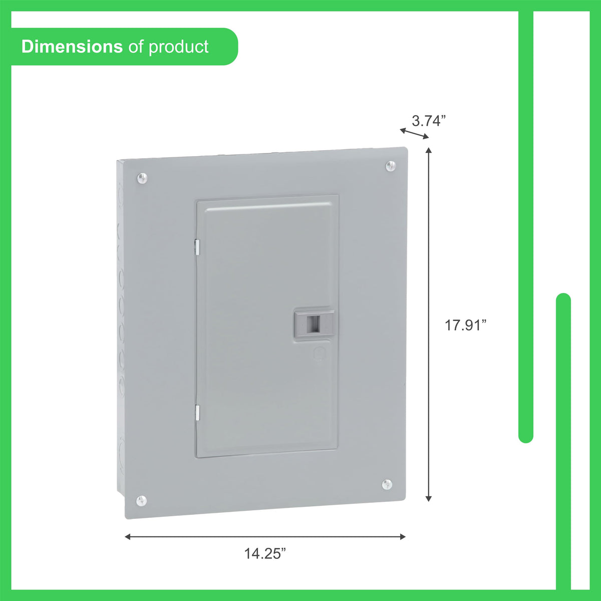 Square D - HOM1224L125PC Homeline Load Center with Cover, Gray, 125-Amp Convertible Main Lugs, 1-Phase, 12-Space 24-Circuit, Indoor, Plug-on Neutral Ready