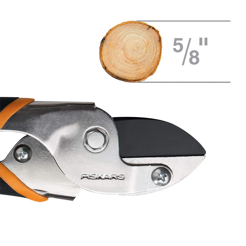 Fiskars Anvil Pruner, 5/8-Inch Cut Capacity Branch Cutter with Power-Lever Design That Provides 2X More Power on Every Cut, Best for Dry, Dead Stems and Small Branches