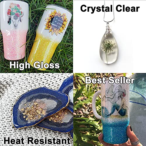 Liquid Art Clear Artist Epoxy Resin | Self-Leveling, High-Gloss, Crystal Clear Art Resin | for Tumblers, Canvas, Wood, and Other DIY Projects (1 Gallon Kit (Combined))