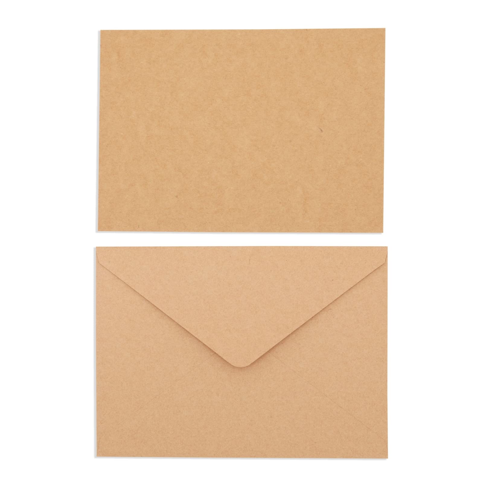 Best Paper Greetings 50 Pack Blank 5x7 Note Cards and Envelopes Set, Brown A7 Notecards for Open When Letters, Birthday, Holidays Greetings