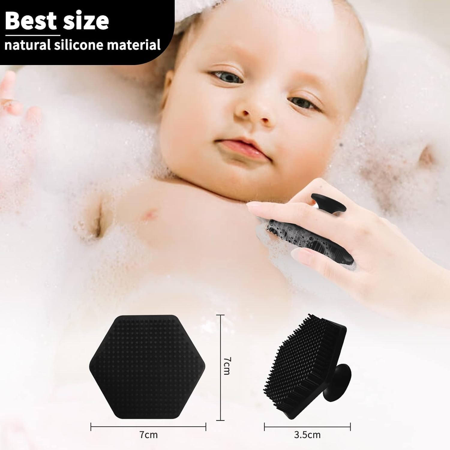 VWMYQ Face Scrubber, Silicone Face Scrubber for Men, Gentle Exfoliator Pad & Massager, Facial Cleansing/Wash Brush - Removes Dead & Dry Skin(Black)