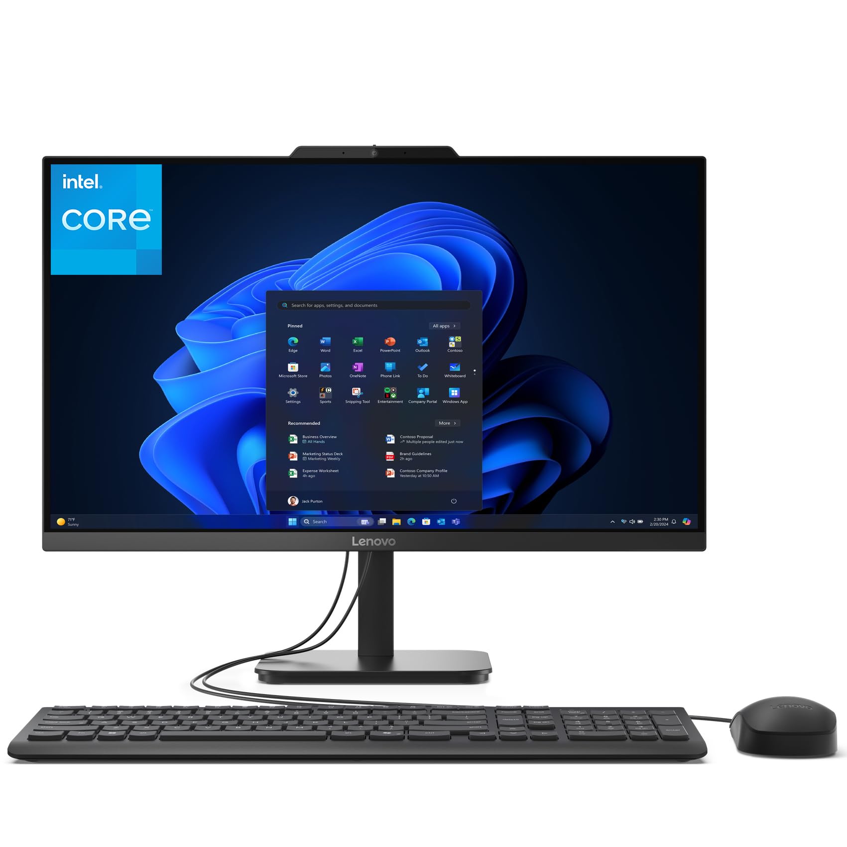 Lenovo 24 All-in-One Desktop Computer for Home Office, Intel Processor, 23.8" FHD AIO, WiFi 6, Bluetooth 5.2, RJ-45, HDMI, Keyboard & Mouse - 16GB RAM, 1TB PCIe SSD