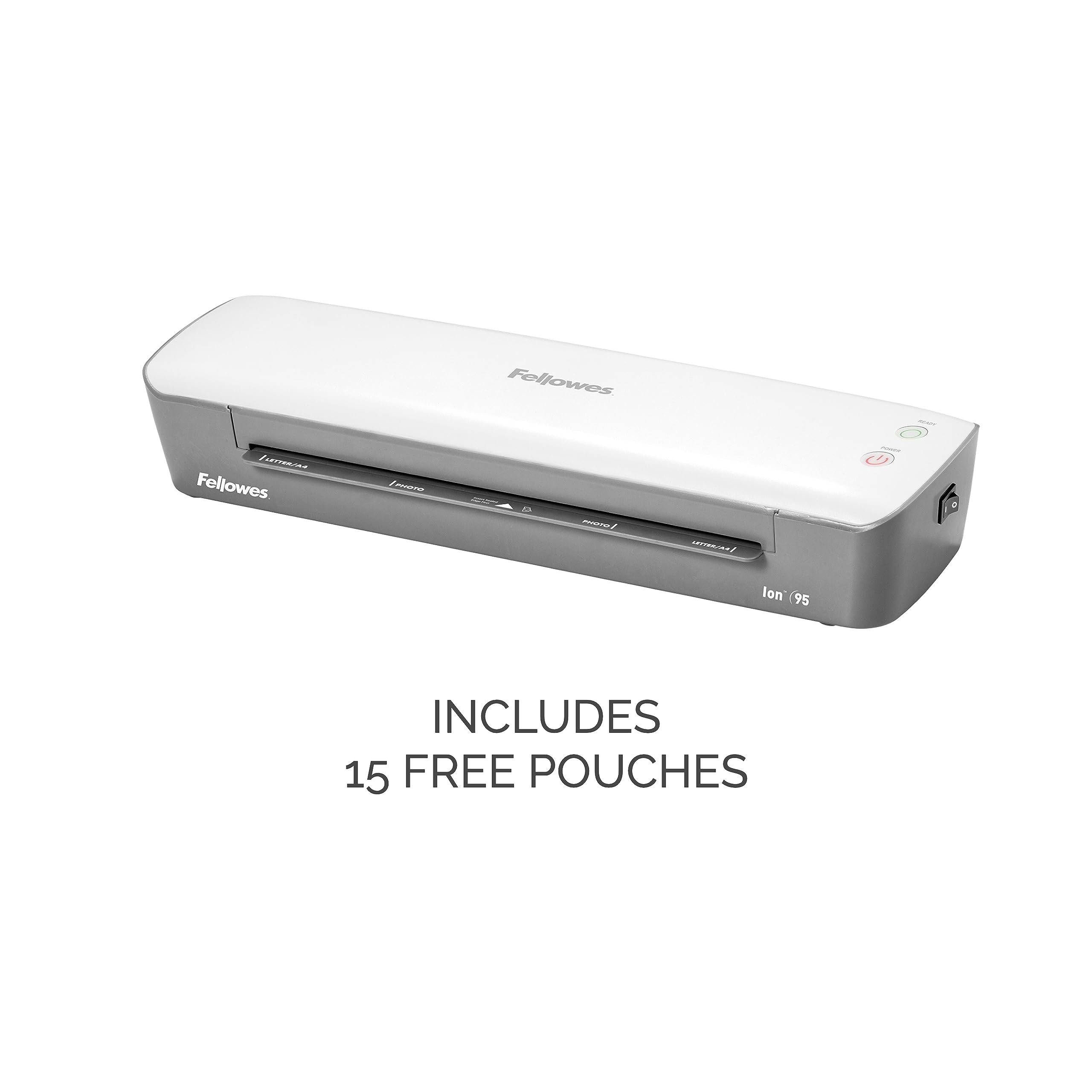 Fellowes Ion 95 Thermal Laminator for Home, School or Office with 15 Pouch Starter Kit, Easy to Use, Quick Warm-Up, Jam-Free (5247201)