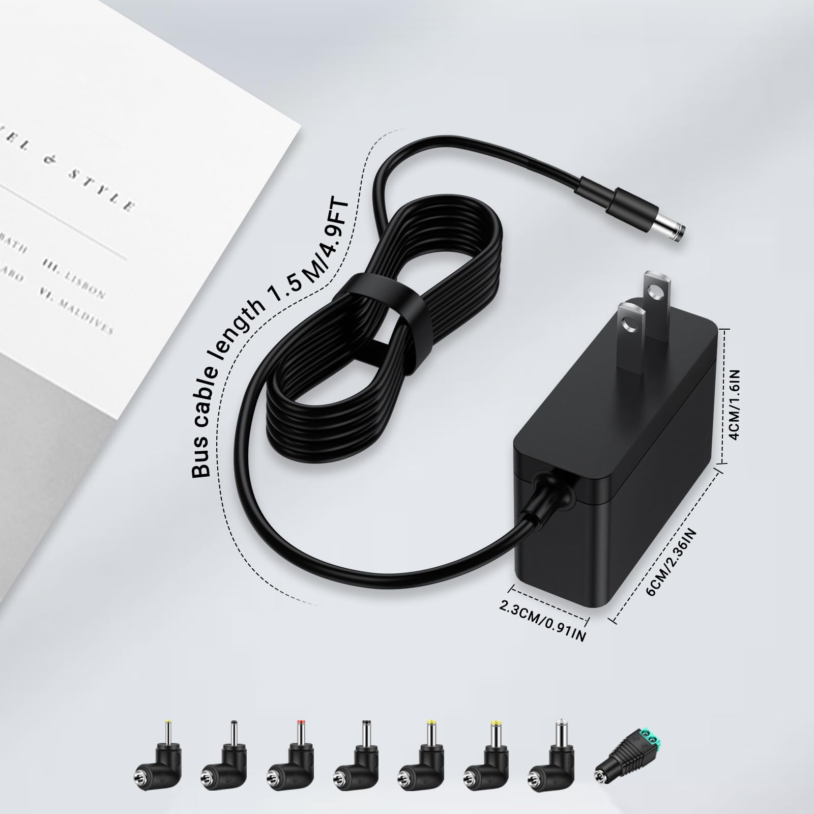Massager Power Cord for Zyllion Shiatsu Back and Neck Massager/Nekteck/Comfier Back Shoulder and Neck Massager Charger Supply - 12V - Only Fit for 12V Massager