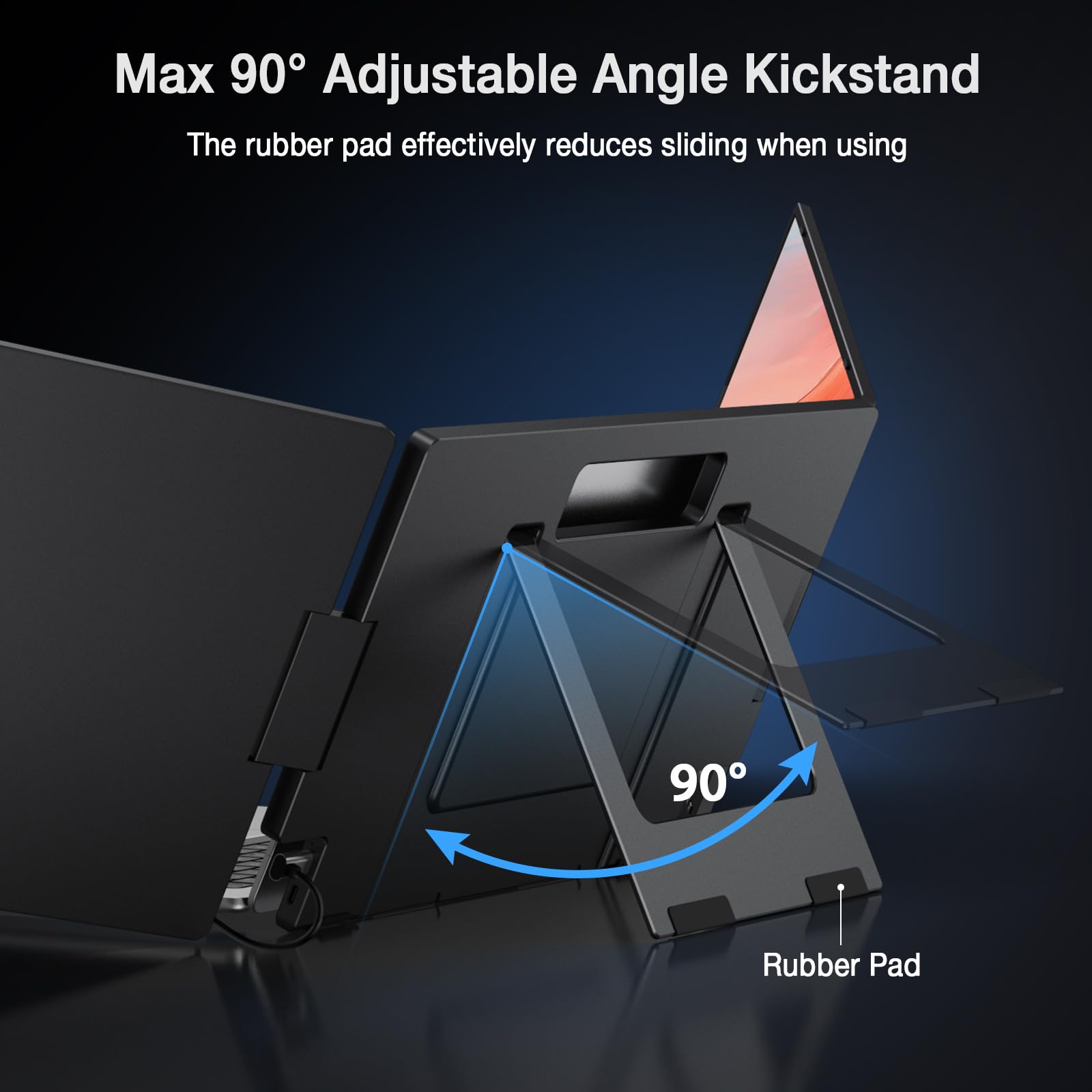 KYY 15.6" Laptop Screen Extender, 1080P FHD IPS Portable Monitor, One Cable USB-C Triple Monitor, Dual Travel Screen for 12"-17'' Laptops, 360° Rotation & Kickstand,X90D (Driver Need)