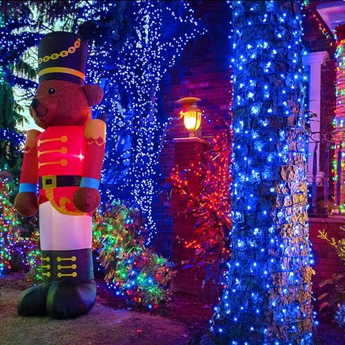 YEGUO 500 LED Red and White Christmas Lights Indoor, String Lights Outdoor Waterproof, 8 Modes 165ft Green Wire Tree Lights Twinkle Lights Plug in for Holiday Festival Xmas Decor