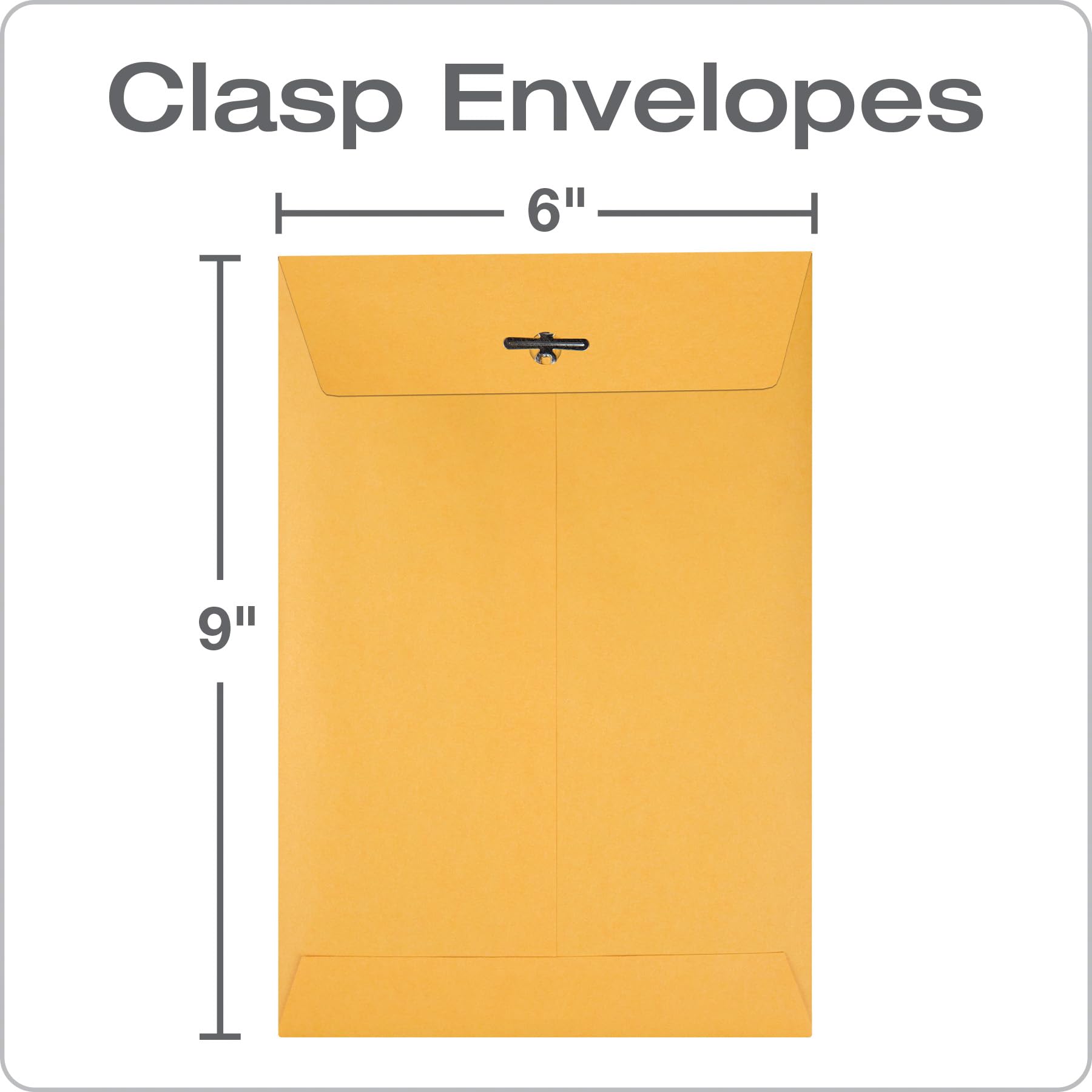 Quality Park 6 x 9 Clasp Envelopes, Clasp and Gummed Closures for Storing or Mailing, 28 lb Kraft Paper, Bulk Dispenser Box, 500/Carton (QUA37555)