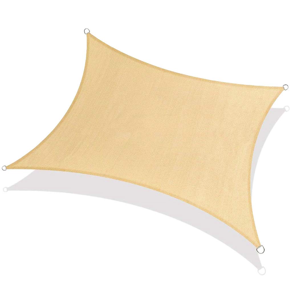 E.share Square 20ft X 20ft Sun Shade Sail Uv Top Canopy Patio Lawn Square Desert Sand UV Block for Outdoor Facility and Activities for Patio Backyard