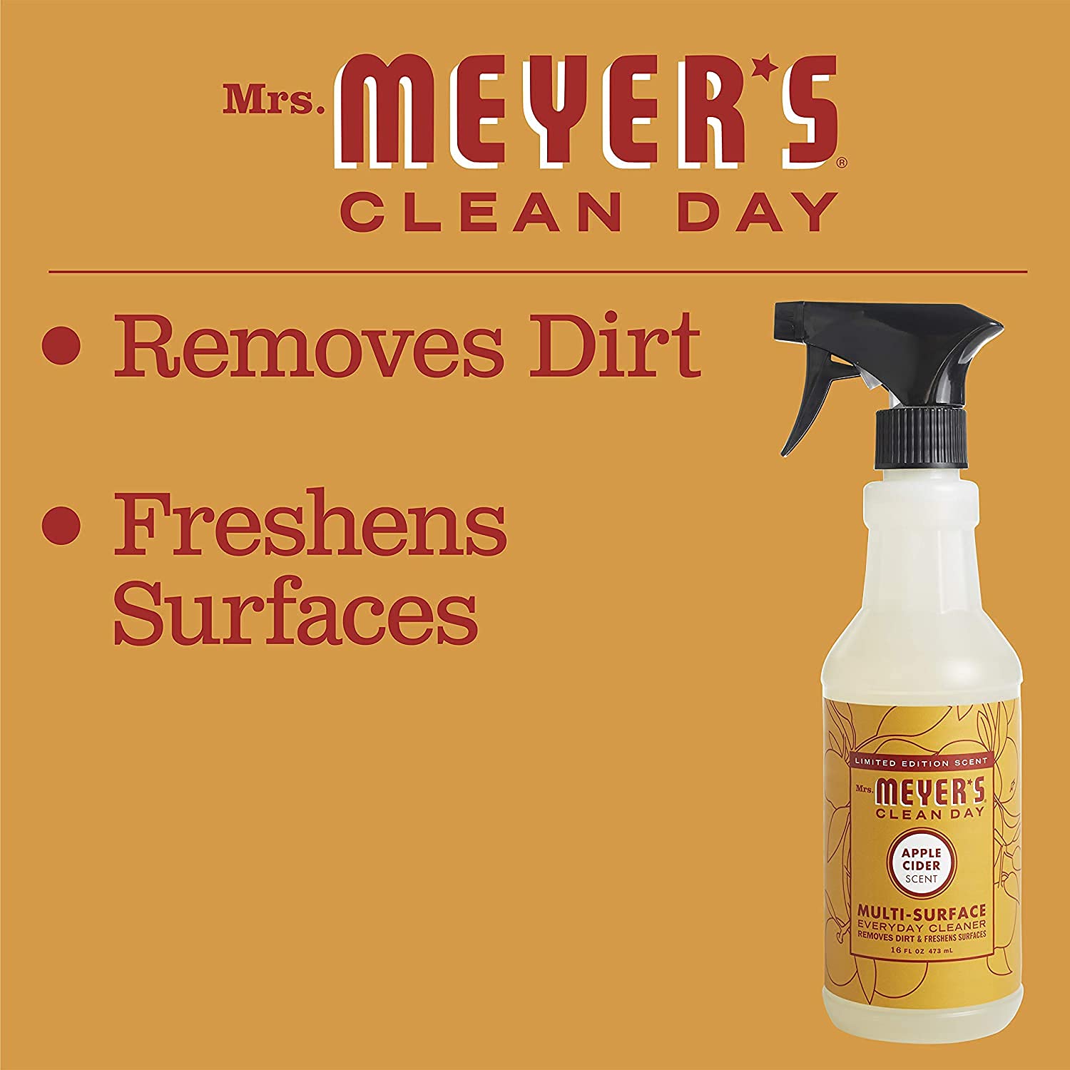 Mrs. Meyer’s Clean Day Multi Surface Everyday Cleaner, Acorn Spice Scent, Limited Edition Scent, Removes Dirt & Freshens Surfaces, 16 FL OZ Spray (Pack of 2)