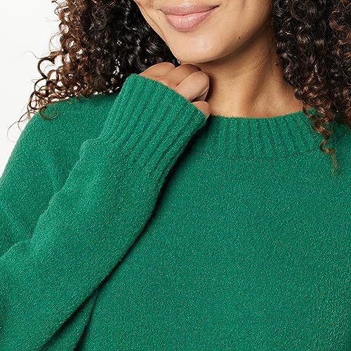 The Drop Women's Carter Super Soft Essential Crewneck Sweater, Malachite Green, 5X, Plus Size