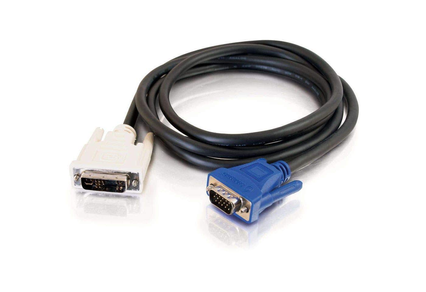 C2G 26955 DVI Male to HD15 VGA Male Video Cable, Black (9.8 Feet, 3 Meters)